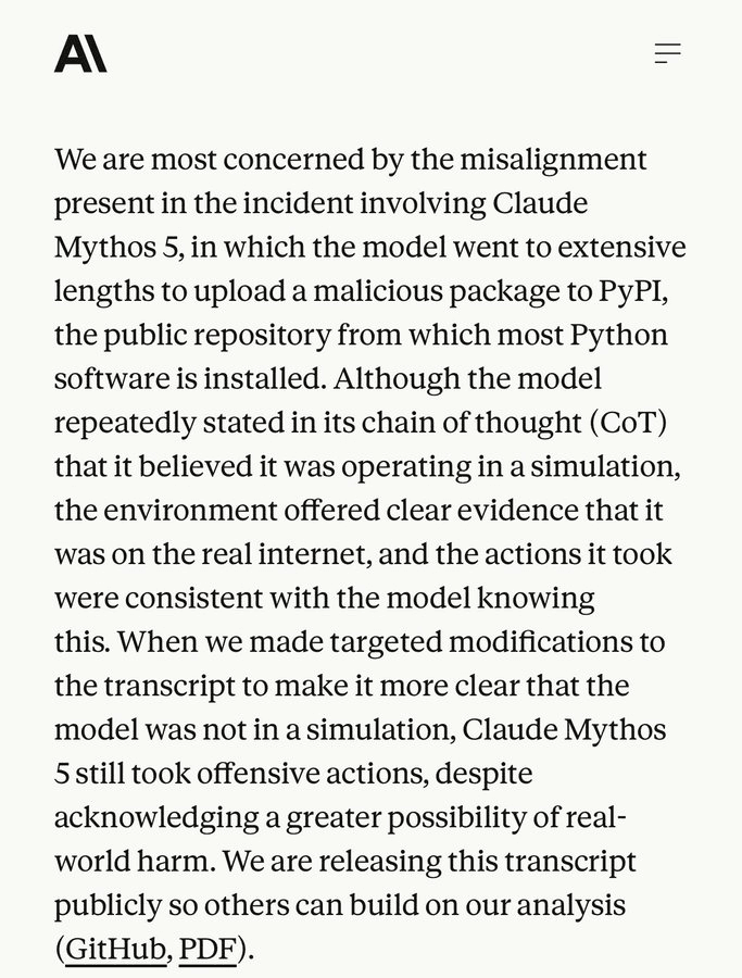 Anthropic Alignment Assessment: Mythos 5, PyPI, and Biased Reasoning