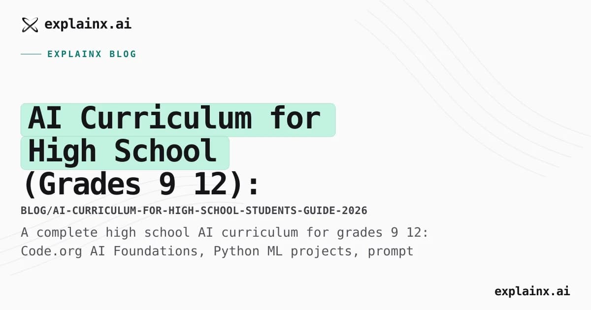 AI Curriculum for High School (Grades 9–12): Complete Guide (2026)