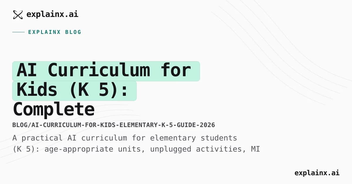 AI Curriculum for Kids (K–5): Complete Elementary Guide (2026)