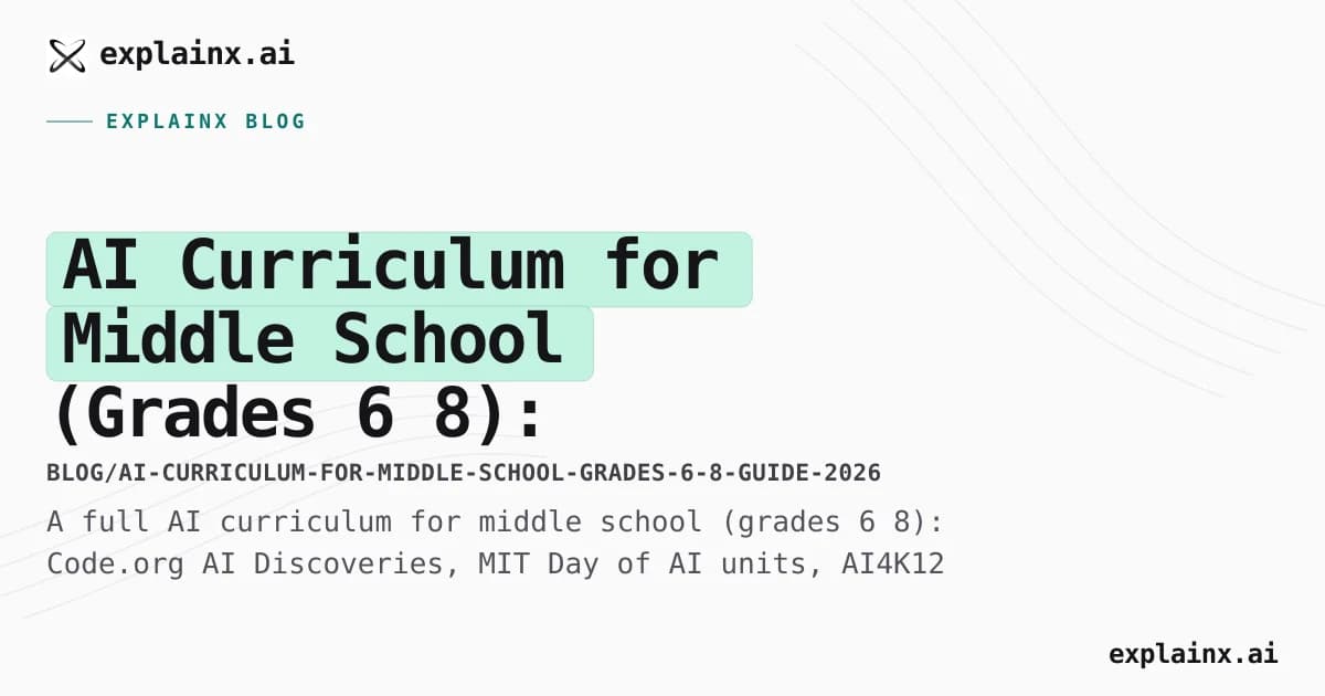 AI Curriculum for Middle School (Grades 6–8): Complete Guide (2026)