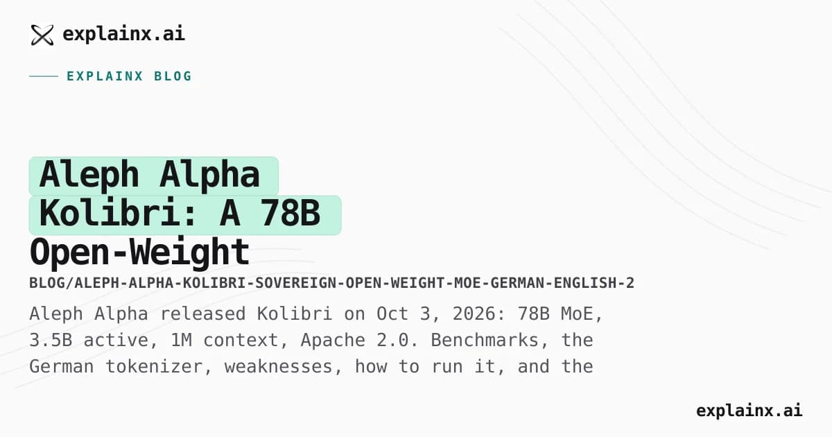 Aleph Alpha Kolibri: A 78B Open-Weight German-English MoE With 3.5B Active Parameters