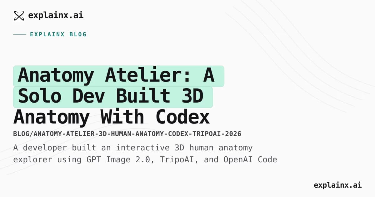 Anatomy Atelier: A Solo Dev Built 3D Anatomy With Codex and TripoAI