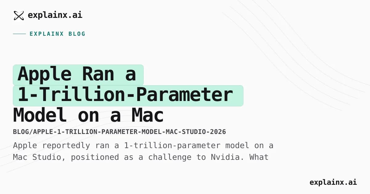 Apple Ran a 1-Trillion-Parameter Model on a Mac Studio, Aimed at Nvidia