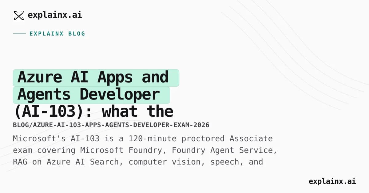 Azure AI Apps and Agents Developer (AI-103): what the exam tests and how to prepare