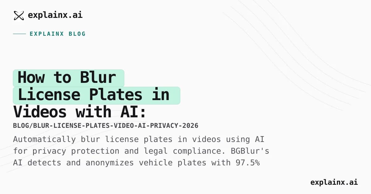 How to Blur License Plates in Videos with AI: Complete Privacy Protection Guide 2026