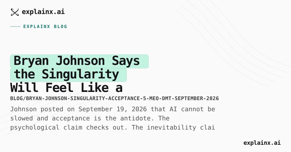 Bryan Johnson Says the Singularity Will Feel Like a 5-MeO-DMT Trip. He Is Half Right.