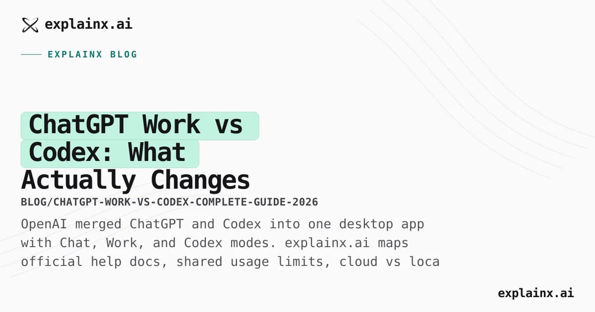 ChatGPT Work vs Codex: What Actually Changes (Help Center + r/codex Explained)