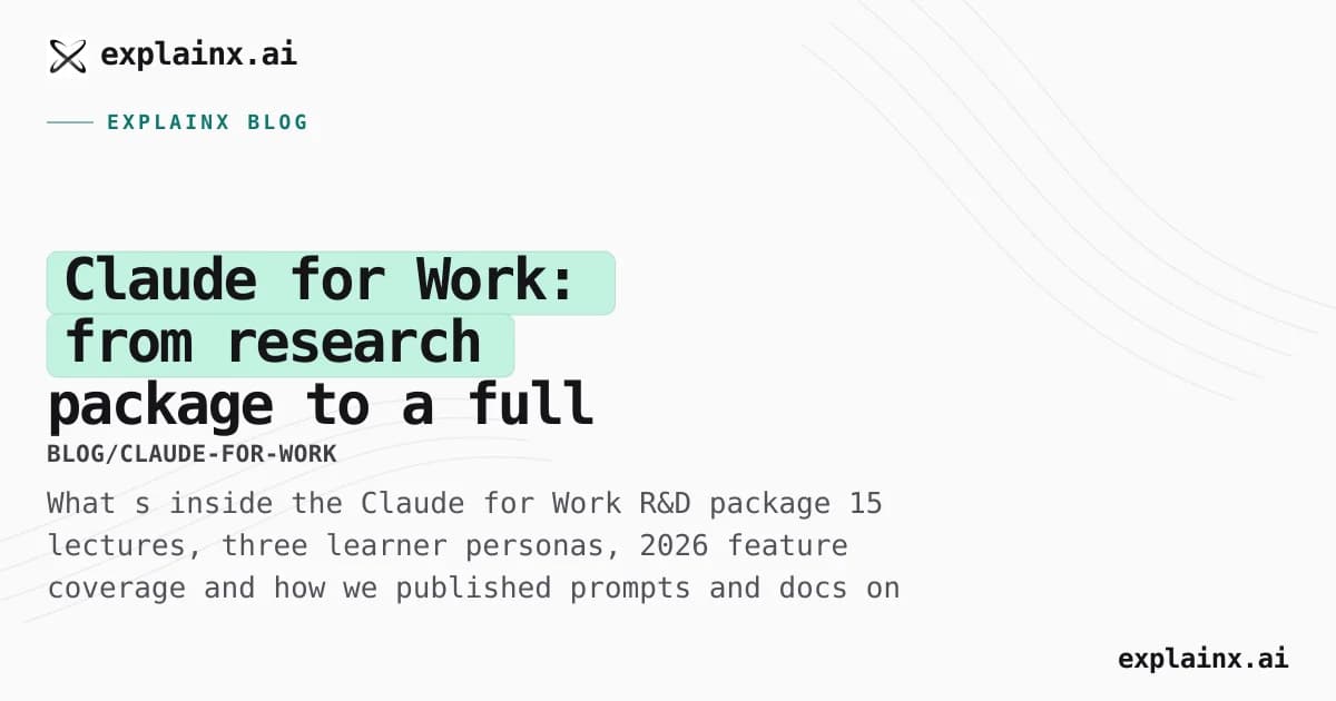 Claude for Work: from research package to a full course hub on explainx.ai