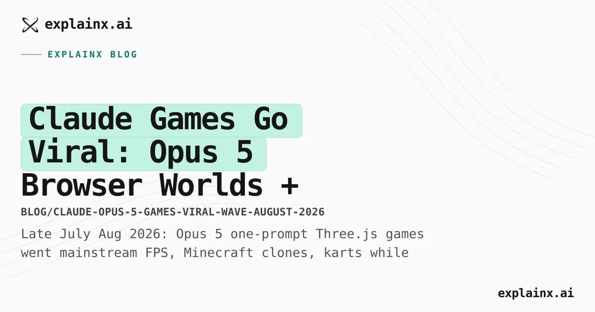 Claude Games Go Viral: Opus 5 Browser Worlds + WebGPU Craft