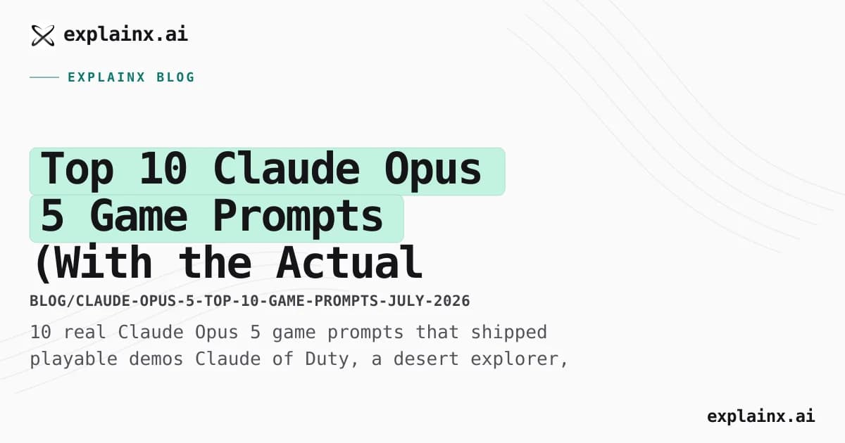 Top 10 Claude Opus 5 Game Prompts (With the Actual Prompts)
