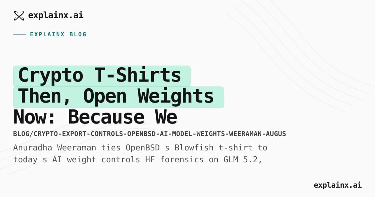 Crypto T-Shirts Then, Open Weights Now: “Because We Can”
