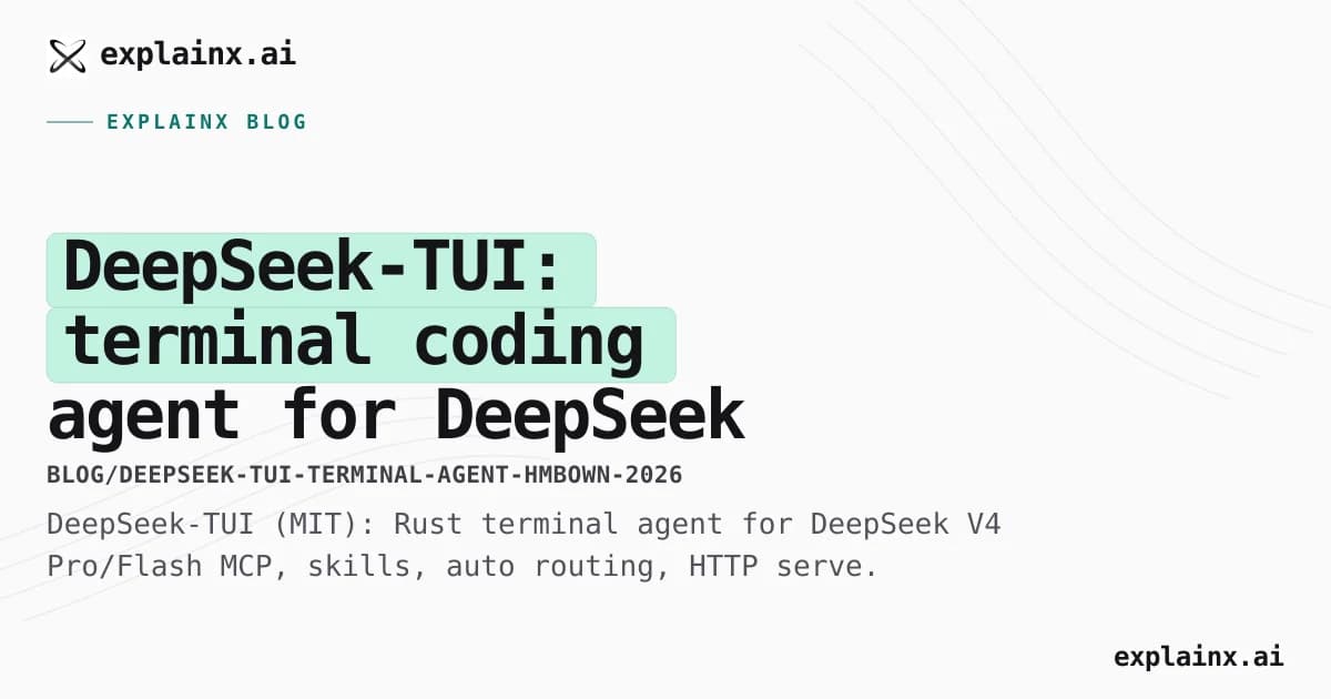 DeepSeek-TUI: terminal coding agent for DeepSeek V4 (Rust, MCP, skills)