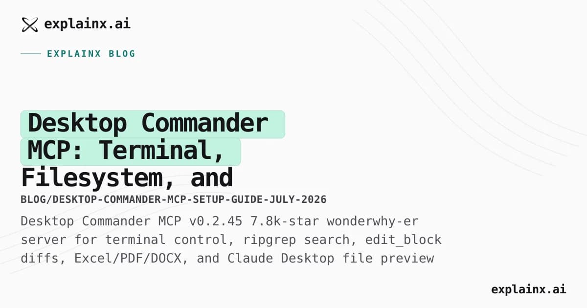 Desktop Commander MCP: Terminal, Filesystem, and Surgical Edits for Claude