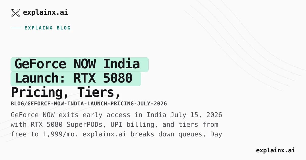 GeForce NOW India Launch: RTX 5080 Pricing, Tiers, and What Changes July 15, 2026