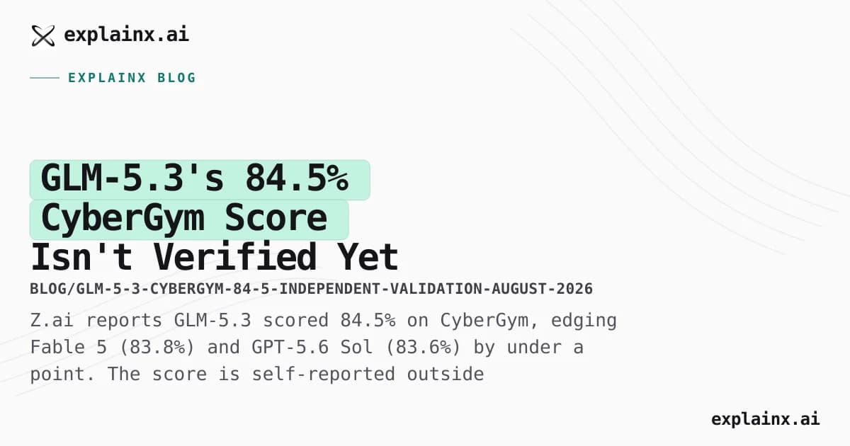 GLM-5.3's 84.5% CyberGym Score Isn't Verified Yet — What "Opening to Researchers" Really Means
