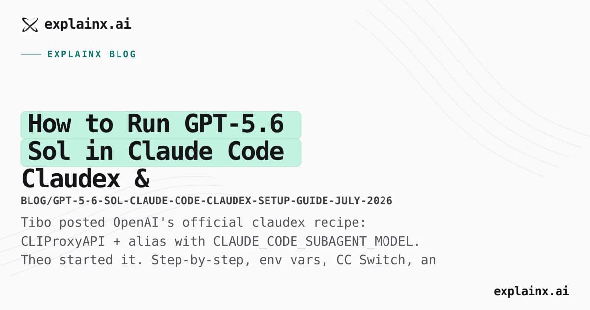 How to Run GPT-5.6 Sol in Claude Code — Claudex & CLIProxyAPI Setup (July 2026)