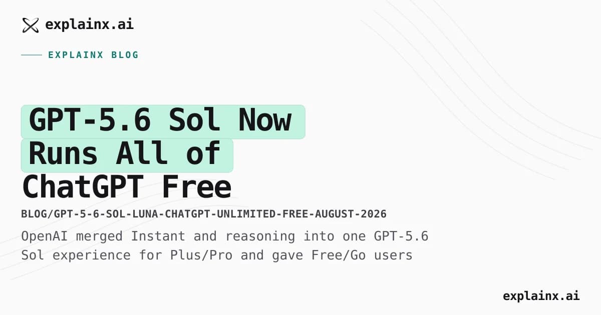 GPT-5.6 Sol Now Runs All of ChatGPT — Free Users Get Unlimited Chats