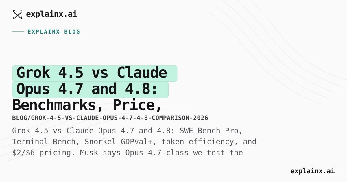 Grok 4.5 vs Claude Opus 4.7 and 4.8: Benchmarks, Price, and When to Switch