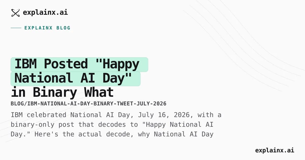 IBM Posted "Happy National AI Day" in Binary — What National AI Day Actually Is