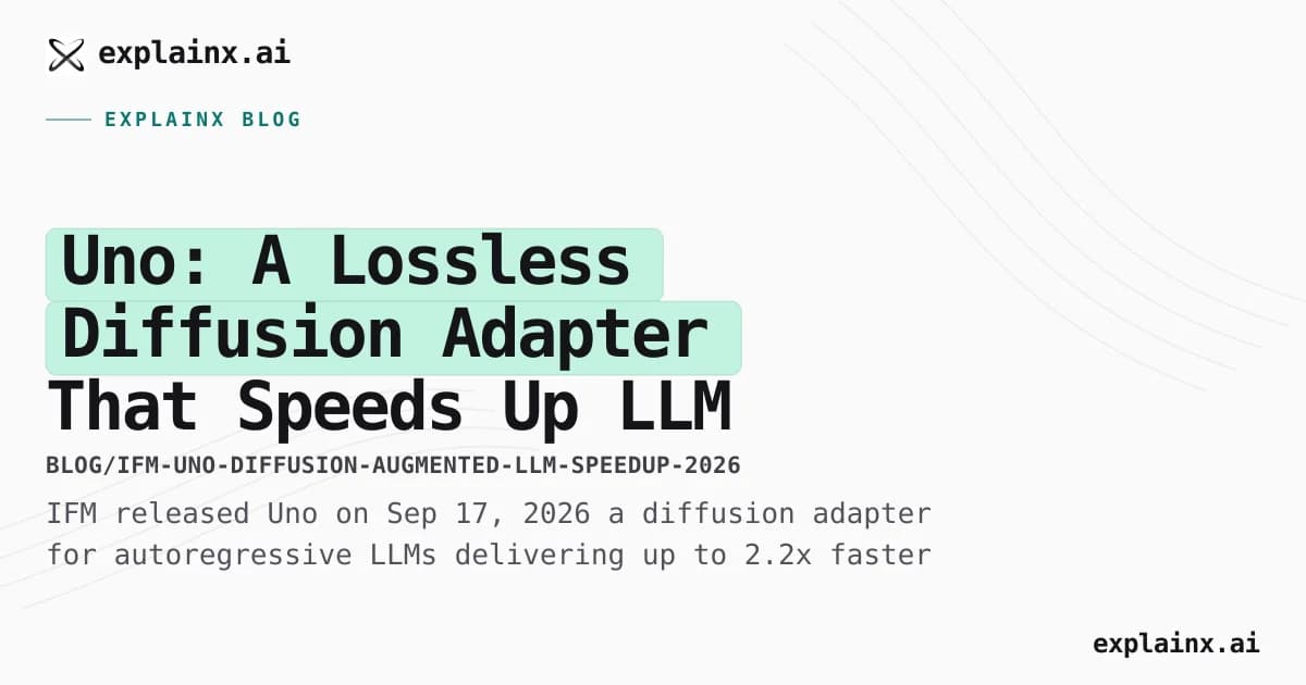 Uno: A Lossless Diffusion Adapter That Speeds Up LLM Generation 2.2x