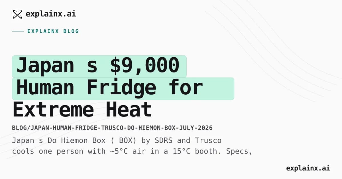 Japan’s $9,000 “Human Fridge” for Extreme Heat