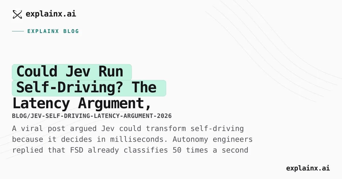 Could Jev Run Self-Driving? The Latency Argument, and Why Engineers Pushed Back