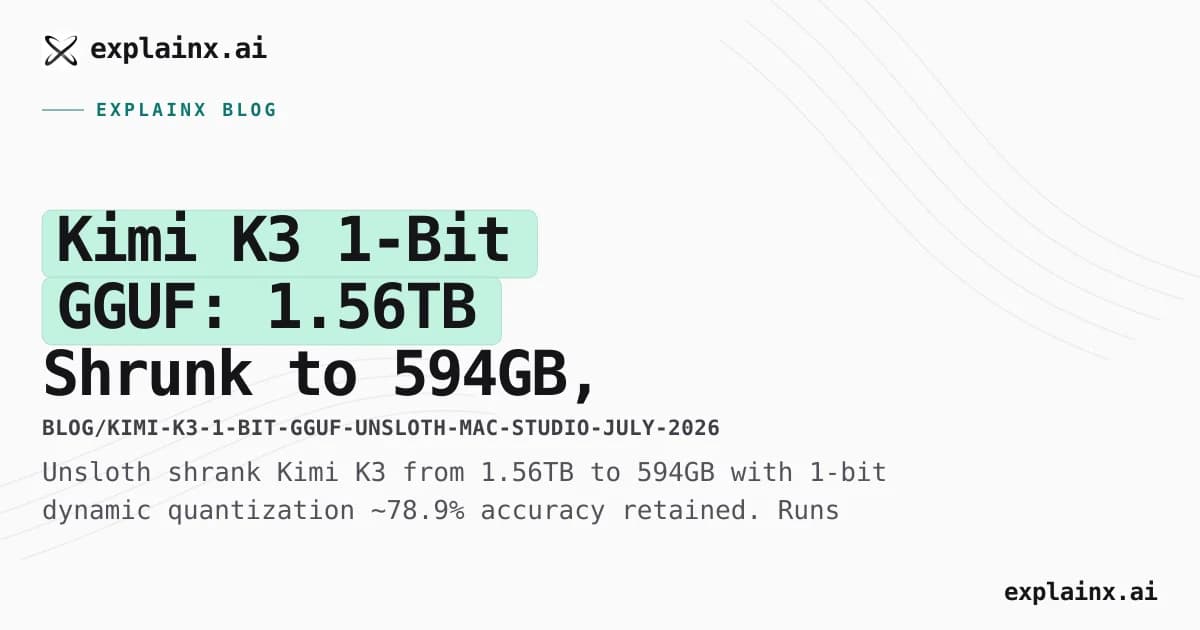 Kimi K3 1-Bit GGUF: 1.56TB Shrunk to 594GB, ~79% Accuracy Kept