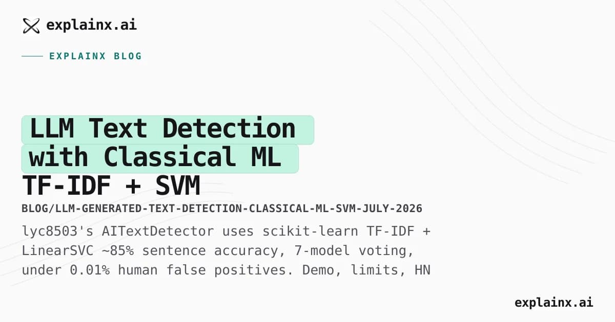 LLM Text Detection with Classical ML — TF-IDF + SVM That Still Works (2026)