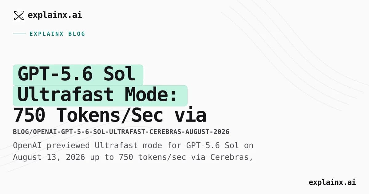 GPT-5.6 Sol Ultrafast Mode: 750 Tokens/Sec via Cerebras, No Pricing Yet