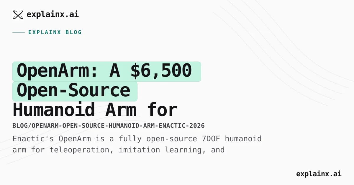 OpenArm: A $6,500 Open-Source Humanoid Arm for Physical AI Research
