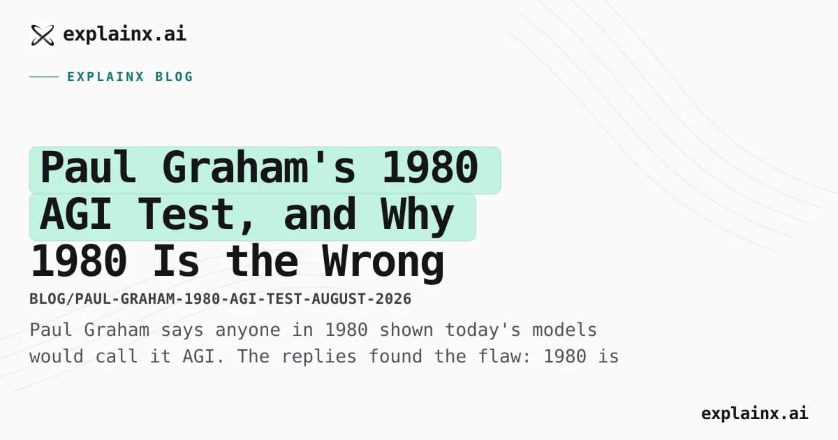 Paul Graham's 1980 AGI Test, and Why 1980 Is the Wrong Year to Ask
