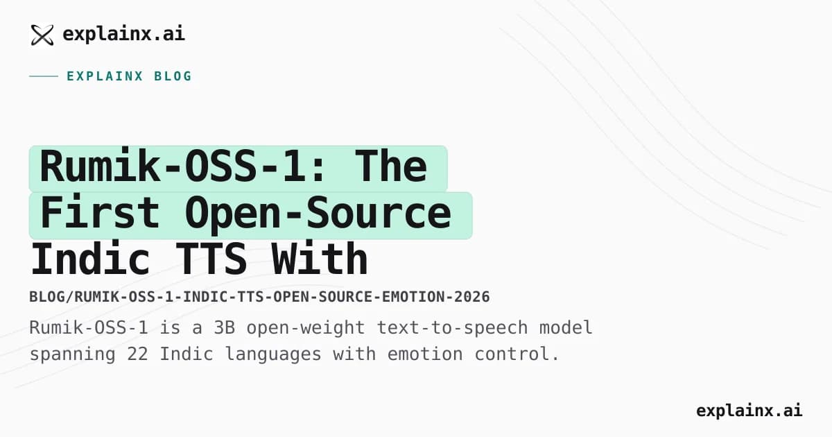 Rumik-OSS-1: The First Open-Source Indic TTS With Emotion