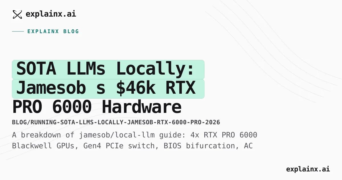 SOTA LLMs Locally: Jamesob’s $46k RTX PRO 6000 Hardware Guide