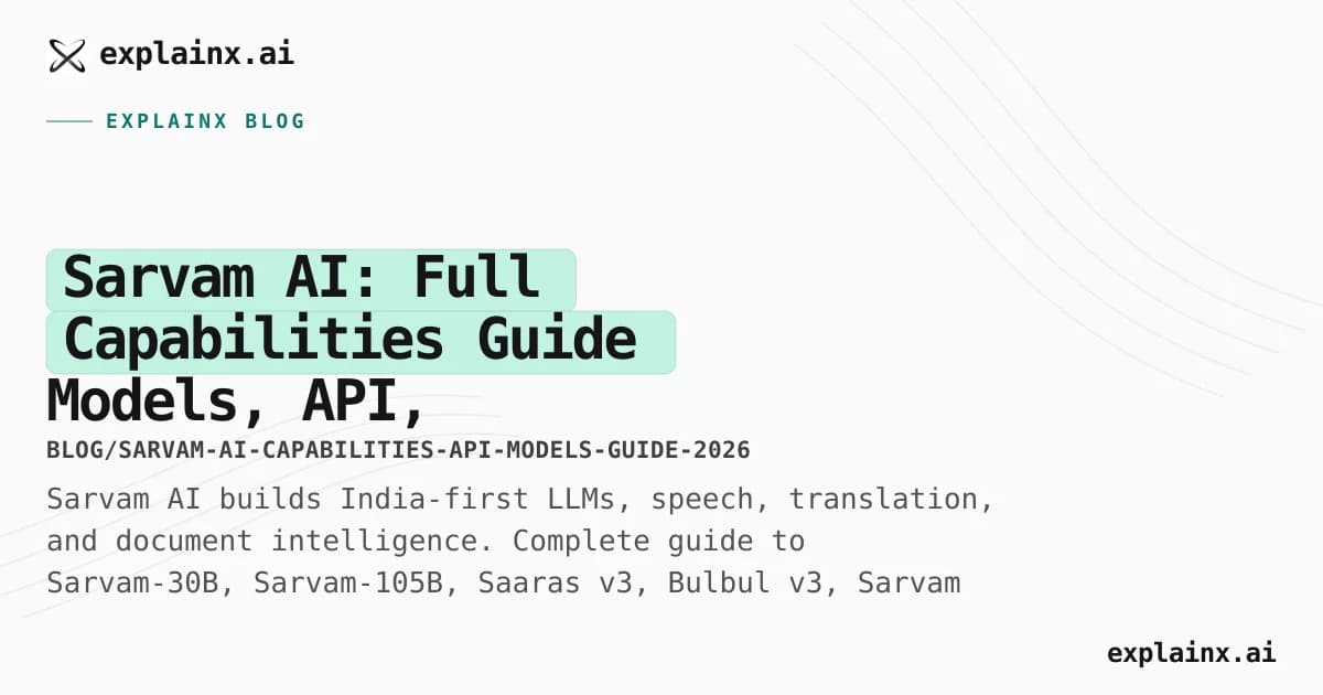 Sarvam AI: Full Capabilities Guide — Models, API, Speech, Vision & How to Run (2026)