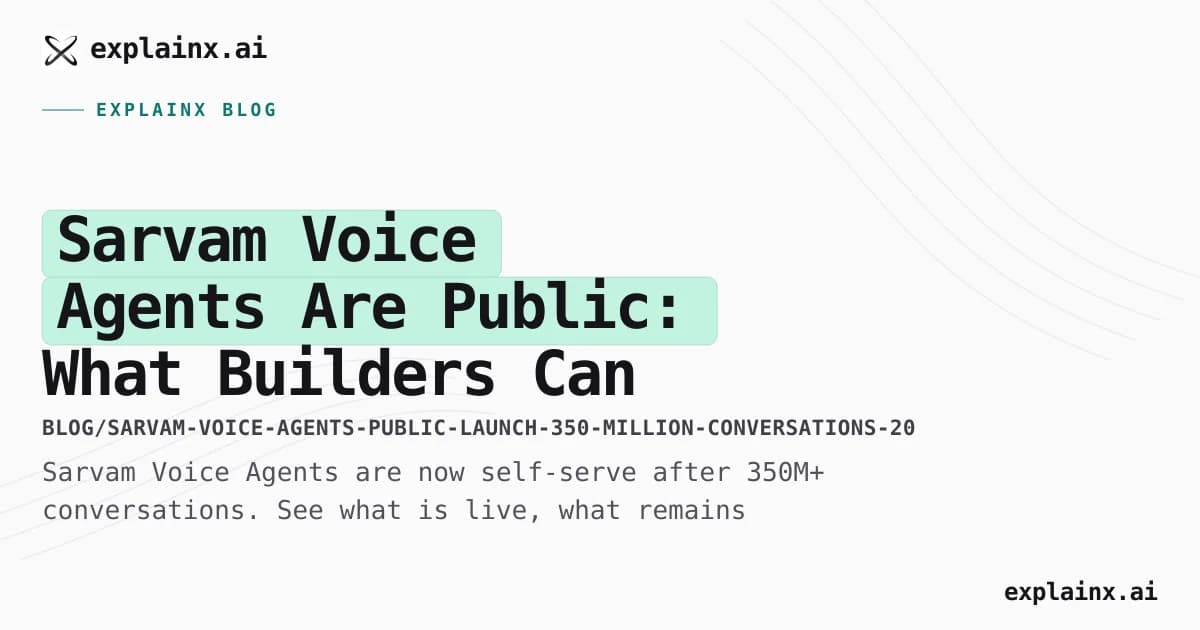 Sarvam Voice Agents Are Public: What Builders Can Actually Use