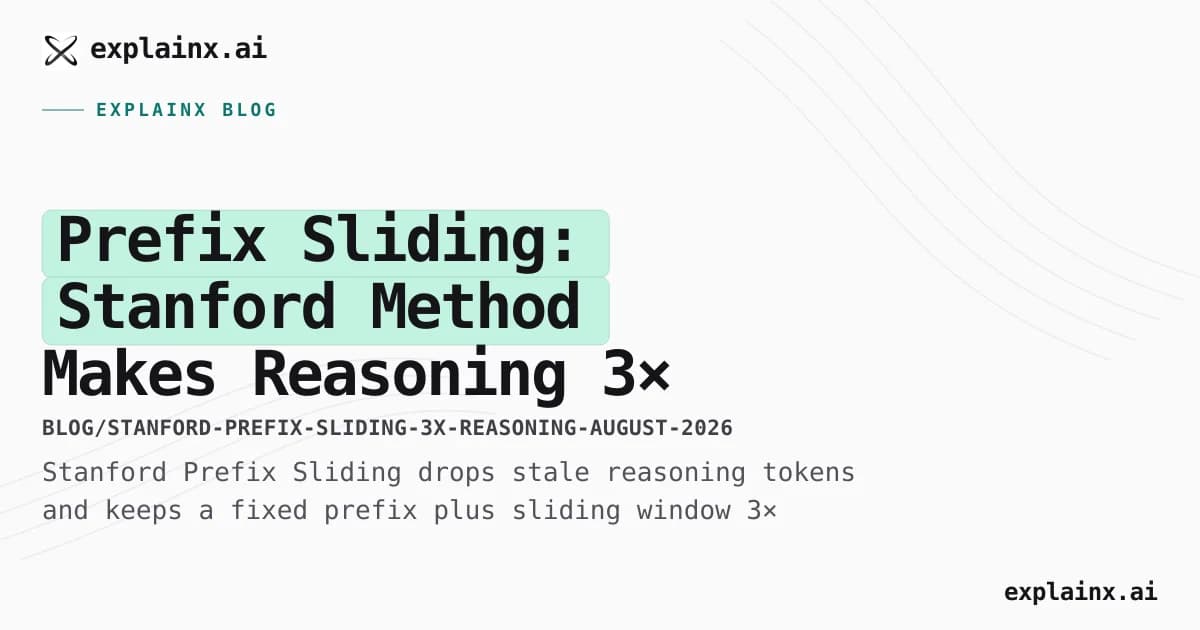 Prefix Sliding: Stanford Method Makes Reasoning 3× Faster