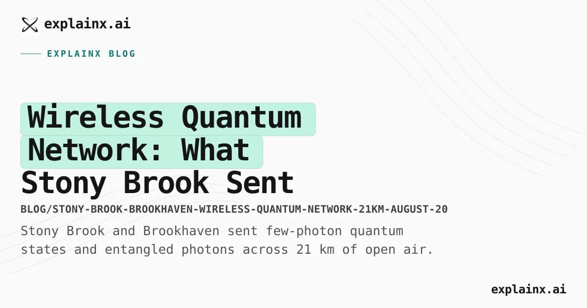 Wireless Quantum Network: What Stony Brook Sent Across 21 km