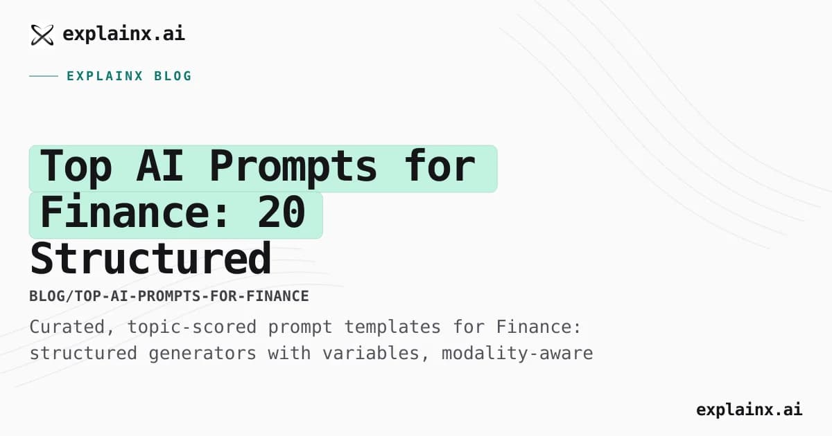 Top AI Prompts for Finance: 20 Structured Templates That Actually Work