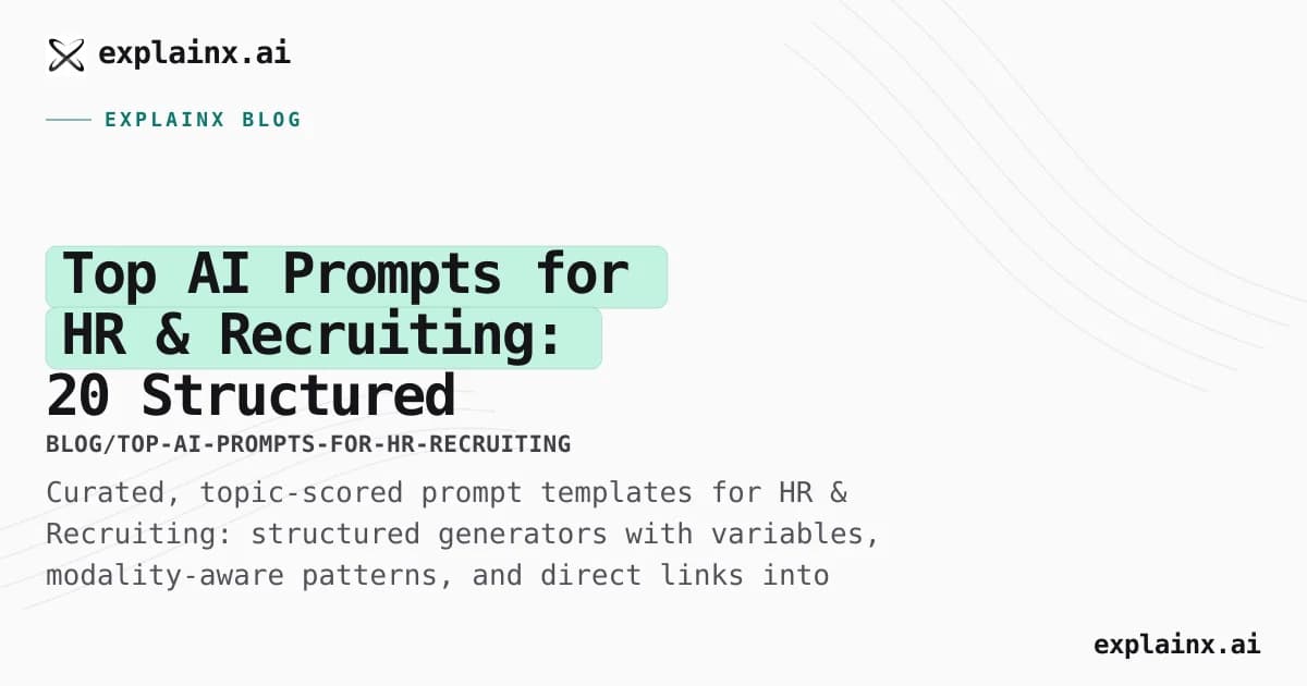 Top AI Prompts for HR & Recruiting: 20 Structured Templates That Actually Work