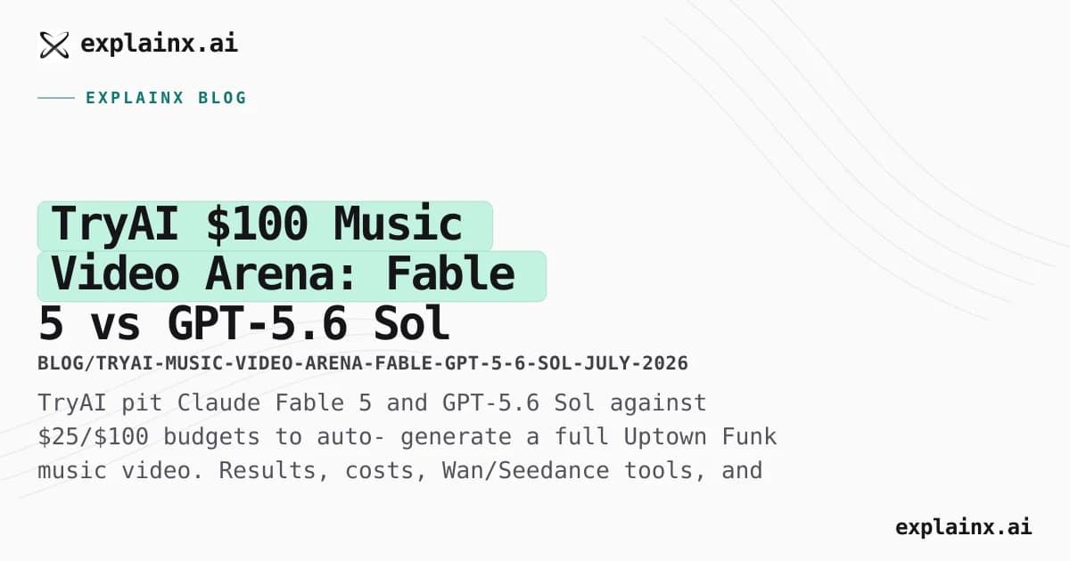 TryAI $100 Music Video Arena: Fable 5 vs GPT-5.6 Sol Autonomous Video Agents