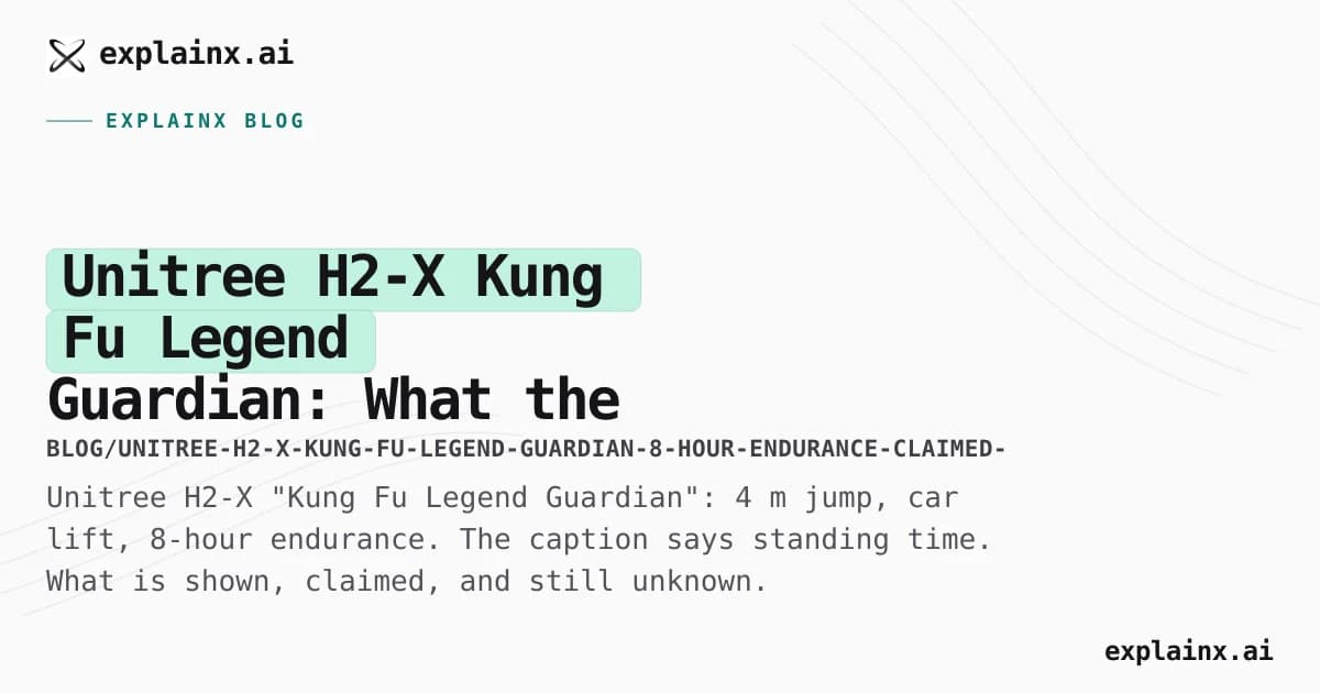 Unitree H2-X Kung Fu Legend Guardian: What the Video Shows, and What the 8-Hour Claim Means