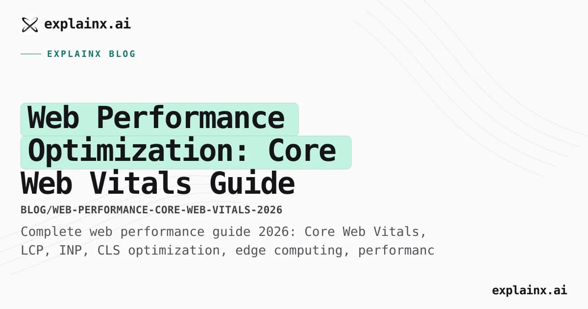 Web Performance Optimization: Core Web Vitals Guide 2026
