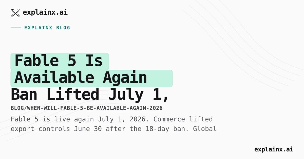 Fable 5 Is Available Again — Ban Lifted July 1, 2026