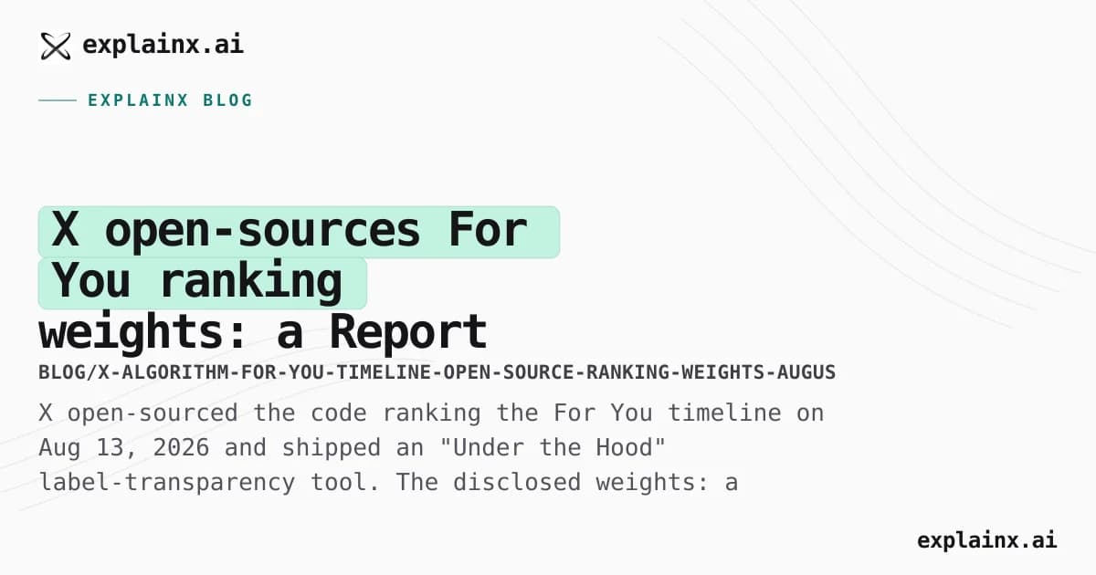 X open-sources For You ranking weights: a Report costs 468 likes of reach