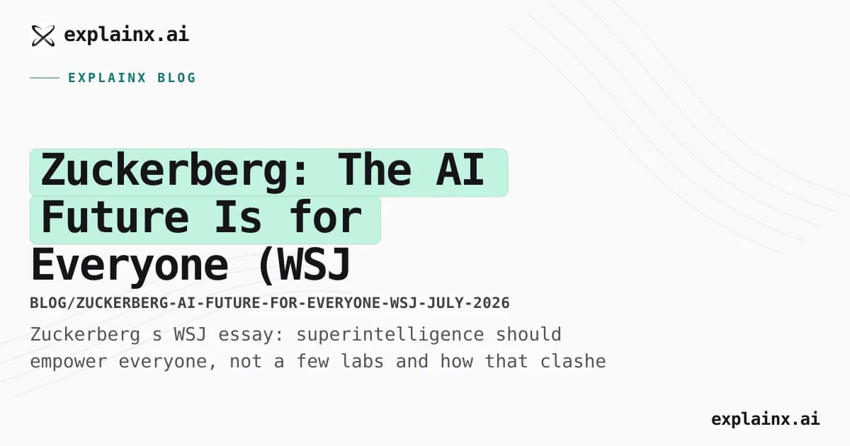 Zuckerberg: The AI Future Is for Everyone (WSJ Op-Ed)