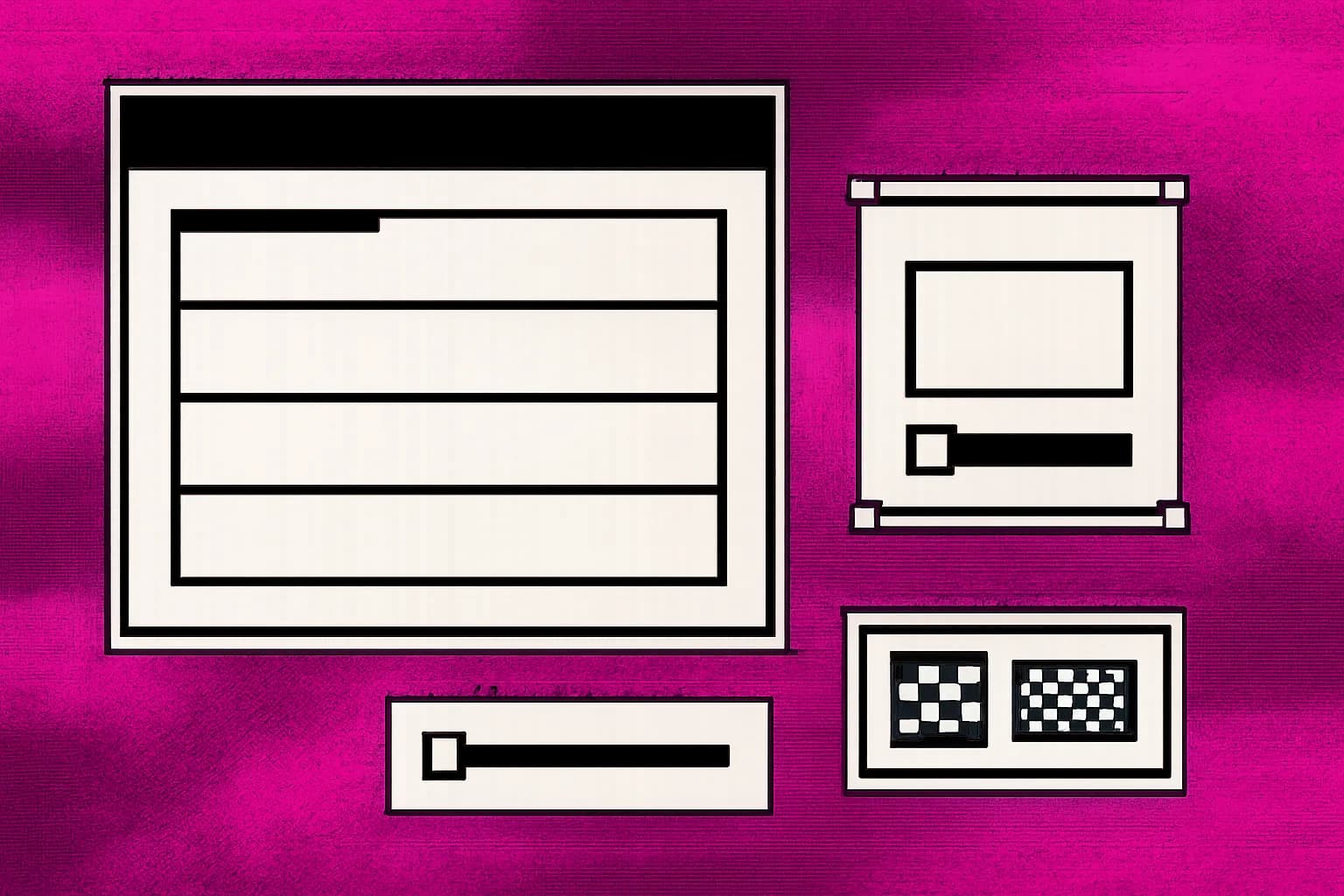 Retro desktop window showing a page of candidate actions with one selected by probability