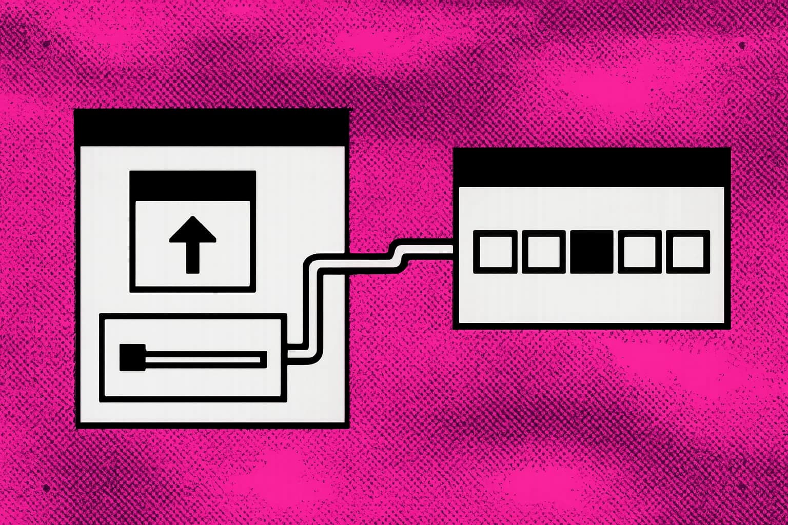 Retro desktop window matching a request to one of several tool sockets