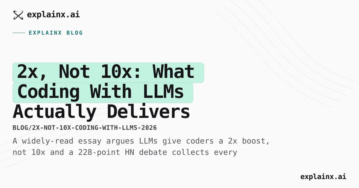 2x, Not 10x: What Coding With LLMs Actually Delivers in 2026