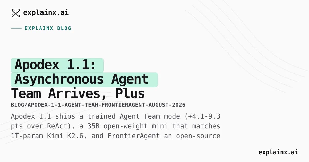 Apodex 1.1: Asynchronous Agent Team Arrives, Plus Open-Source FrontierAgent