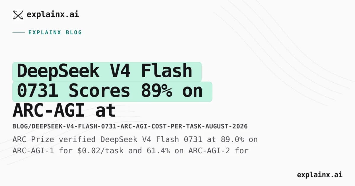 DeepSeek V4 Flash 0731 Scores 89% on ARC-AGI at $0.02/Task